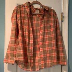 GAP Fitted Boyfriend Shirt Flannel